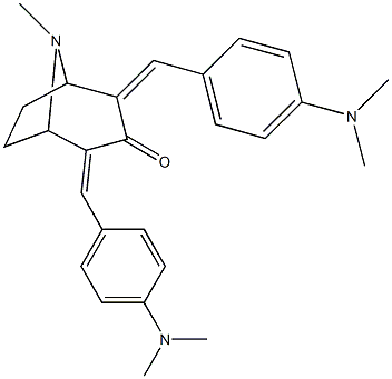 2,4-bis[4-(dimethylamino)benzylidene]-8-methyl-8-azabicyclo[3.2.1]octan-3-one Struktur