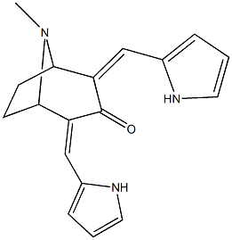 8-methyl-2,4-bis(1H-pyrrol-2-ylmethylene)-8-azabicyclo[3.2.1]octan-3-one Struktur