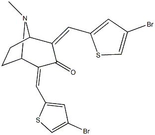 2,4-bis[(4-bromo-2-thienyl)methylene]-8-methyl-8-azabicyclo[3.2.1]octan-3-one Struktur