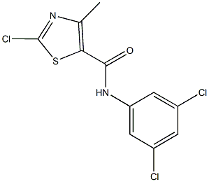 2-chloro-N-(3,5-dichlorophenyl)-4-methyl-1,3-thiazole-5-carboxamide Struktur