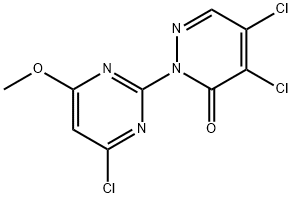 4,5-dichloro-2-(4-chloro-6-methoxy-2-pyrimidinyl)-3(2H)-pyridazinone Struktur