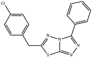 6-(4-chlorobenzyl)-3-phenyl[1,2,4]triazolo[3,4-b][1,3,4]thiadiazole Struktur