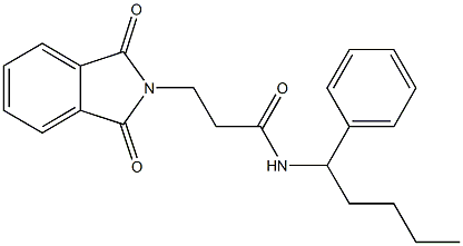 3-(1,3-dioxo-1,3-dihydro-2H-isoindol-2-yl)-N-(1-phenylpentyl)propanamide Struktur