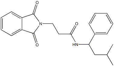 3-(1,3-dioxo-1,3-dihydro-2H-isoindol-2-yl)-N-(3-methyl-1-phenylbutyl)propanamide Struktur