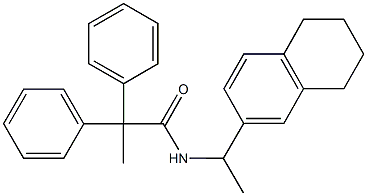 2,2-diphenyl-N-[1-(5,6,7,8-tetrahydro-2-naphthalenyl)ethyl]propanamide Struktur