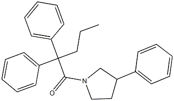 1-(2,2-diphenylpentanoyl)-3-phenylpyrrolidine Struktur