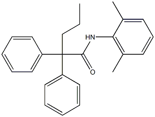 N-(2,6-dimethylphenyl)-2,2-diphenylpentanamide Struktur