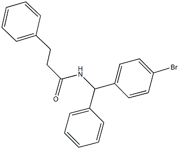 N-[(4-bromophenyl)(phenyl)methyl]-3-phenylpropanamide Struktur