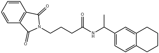 4-(1,3-dioxo-1,3-dihydro-2H-isoindol-2-yl)-N-[1-(5,6,7,8-tetrahydro-2-naphthalenyl)ethyl]butanamide Struktur