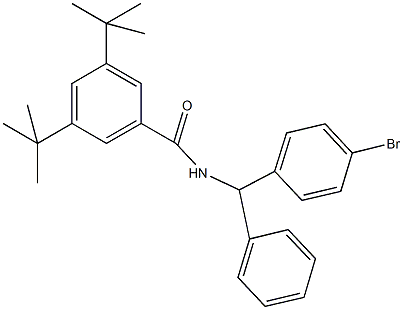 N-[(4-bromophenyl)(phenyl)methyl]-3,5-ditert-butylbenzamide Struktur