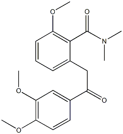 2-[2-(3,4-dimethoxyphenyl)-2-oxoethyl]-6-methoxy-N,N-dimethylbenzamide Struktur