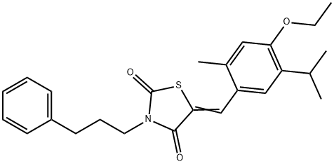 5-(4-ethoxy-5-isopropyl-2-methylbenzylidene)-3-(3-phenylpropyl)-1,3-thiazolidine-2,4-dione Struktur