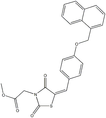 methyl {5-[4-(1-naphthylmethoxy)benzylidene]-2,4-dioxo-1,3-thiazolidin-3-yl}acetate Struktur