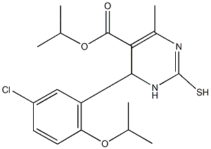 isopropyl 6-(5-chloro-2-isopropoxyphenyl)-4-methyl-2-sulfanyl-1,6-dihydropyrimidine-5-carboxylate Struktur