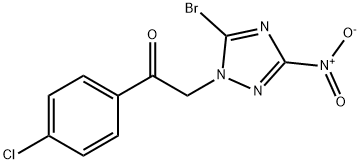 2-{5-bromo-3-nitro-1H-1,2,4-triazol-1-yl}-1-(4-chlorophenyl)ethanone Struktur