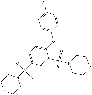 4-{[2-(4-chlorophenoxy)-5-(4-morpholinylsulfonyl)phenyl]sulfonyl}morpholine Struktur