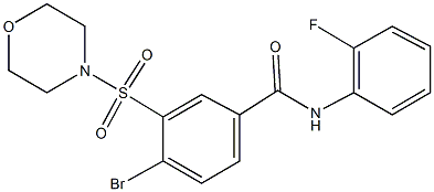 4-bromo-N-(2-fluorophenyl)-3-(4-morpholinylsulfonyl)benzamide Struktur