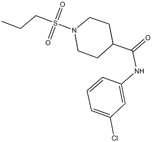 N-(3-chlorophenyl)-1-(propylsulfonyl)-4-piperidinecarboxamide Struktur