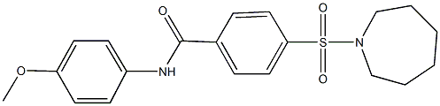 4-(1-azepanylsulfonyl)-N-(4-methoxyphenyl)benzamide Struktur