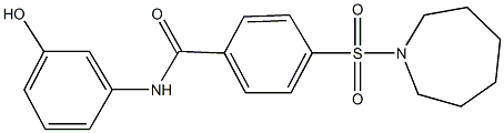 4-(1-azepanylsulfonyl)-N-(3-hydroxyphenyl)benzamide Struktur