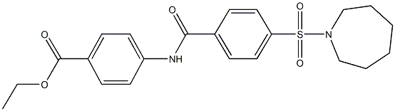 ethyl 4-{[4-(1-azepanylsulfonyl)benzoyl]amino}benzoate Struktur