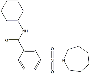 5-(1-azepanylsulfonyl)-N-cyclohexyl-2-methylbenzamide Struktur