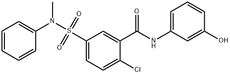 2-chloro-N-(3-hydroxyphenyl)-5-[(methylanilino)sulfonyl]benzamide Struktur