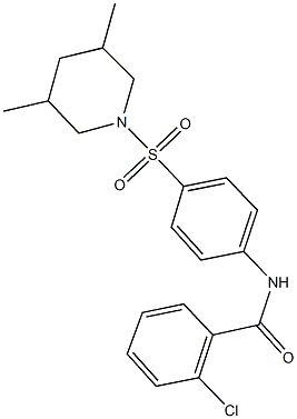 2-chloro-N-{4-[(3,5-dimethyl-1-piperidinyl)sulfonyl]phenyl}benzamide Struktur