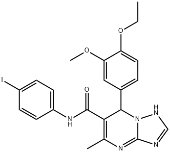 7-(4-ethoxy-3-methoxyphenyl)-N-(4-iodophenyl)-5-methyl-4,7-dihydro[1,2,4]triazolo[1,5-a]pyrimidine-6-carboxamide Struktur