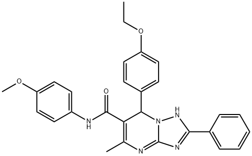 7-(4-ethoxyphenyl)-N-(4-methoxyphenyl)-5-methyl-2-phenyl-4,7-dihydro[1,2,4]triazolo[1,5-a]pyrimidine-6-carboxamide Struktur