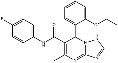 7-(2-ethoxyphenyl)-N-(4-fluorophenyl)-5-methyl-4,7-dihydro[1,2,4]triazolo[1,5-a]pyrimidine-6-carboxamide Struktur