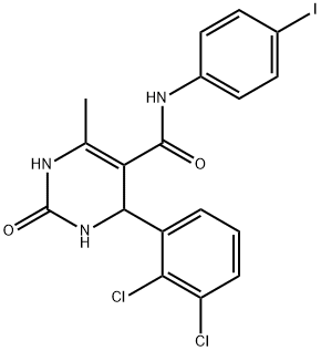 4-(2,3-dichlorophenyl)-N-(4-iodophenyl)-6-methyl-2-oxo-1,2,3,4-tetrahydro-5-pyrimidinecarboxamide Struktur