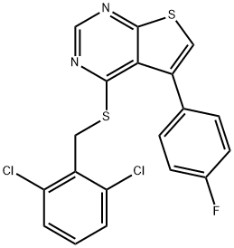 2,6-dichlorobenzyl 5-(4-fluorophenyl)thieno[2,3-d]pyrimidin-4-yl sulfide Struktur