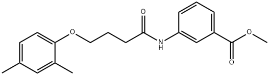 methyl 3-{[4-(2,4-dimethylphenoxy)butanoyl]amino}benzoate Struktur