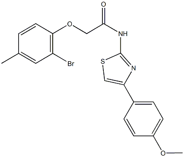 2-(2-bromo-4-methylphenoxy)-N-[4-(4-methoxyphenyl)-1,3-thiazol-2-yl]acetamide Struktur