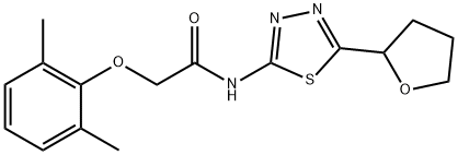 2-(2,6-dimethylphenoxy)-N-(5-tetrahydro-2-furanyl-1,3,4-thiadiazol-2-yl)acetamide Struktur