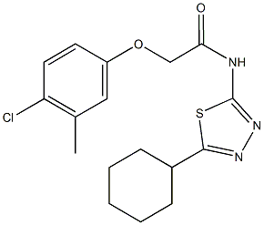 2-(4-chloro-3-methylphenoxy)-N-(5-cyclohexyl-1,3,4-thiadiazol-2-yl)acetamide Struktur