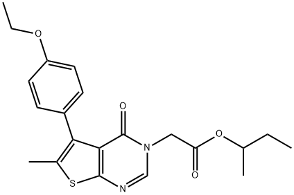 sec-butyl (5-(4-ethoxyphenyl)-6-methyl-4-oxothieno[2,3-d]pyrimidin-3(4H)-yl)acetate Struktur