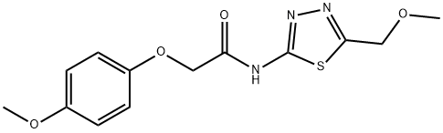 N-[5-(methoxymethyl)-1,3,4-thiadiazol-2-yl]-2-(4-methoxyphenoxy)acetamide Struktur