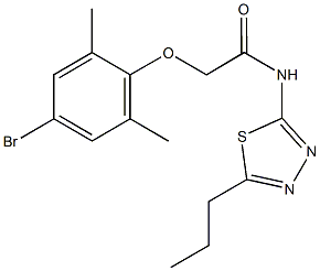 2-(4-bromo-2,6-dimethylphenoxy)-N-(5-propyl-1,3,4-thiadiazol-2-yl)acetamide Struktur