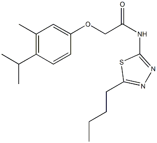 N-(5-butyl-1,3,4-thiadiazol-2-yl)-2-(4-isopropyl-3-methylphenoxy)acetamide Struktur