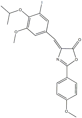 4-(3-iodo-4-isopropoxy-5-methoxybenzylidene)-2-(4-methoxyphenyl)-1,3-oxazol-5(4H)-one Struktur