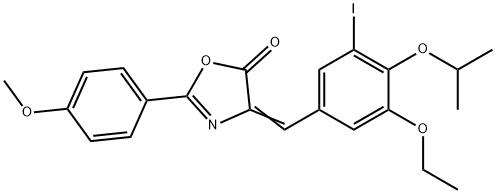 4-(3-ethoxy-5-iodo-4-isopropoxybenzylidene)-2-(4-methoxyphenyl)-1,3-oxazol-5(4H)-one Struktur