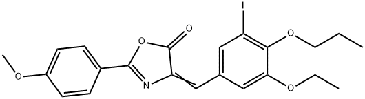 4-(3-ethoxy-5-iodo-4-propoxybenzylidene)-2-(4-methoxyphenyl)-1,3-oxazol-5(4H)-one Struktur