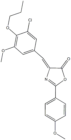 4-(3-chloro-5-methoxy-4-propoxybenzylidene)-2-(4-methoxyphenyl)-1,3-oxazol-5(4H)-one Struktur