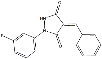 4-benzylidene-1-(3-fluorophenyl)-3,5-pyrazolidinedione Struktur