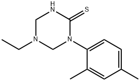 1-(2,4-dimethylphenyl)-5-ethyl-1,3,5-triazinane-2-thione Struktur