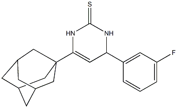 6-(1-adamantyl)-4-(3-fluorophenyl)-3,4-dihydro-2(1H)-pyrimidinethione Struktur