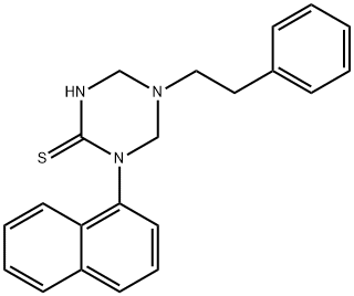 1-(1-naphthyl)-5-(2-phenylethyl)-1,3,5-triazinane-2-thione Struktur