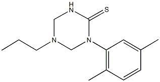 1-(2,5-dimethylphenyl)-5-propyl-1,3,5-triazinane-2-thione Struktur